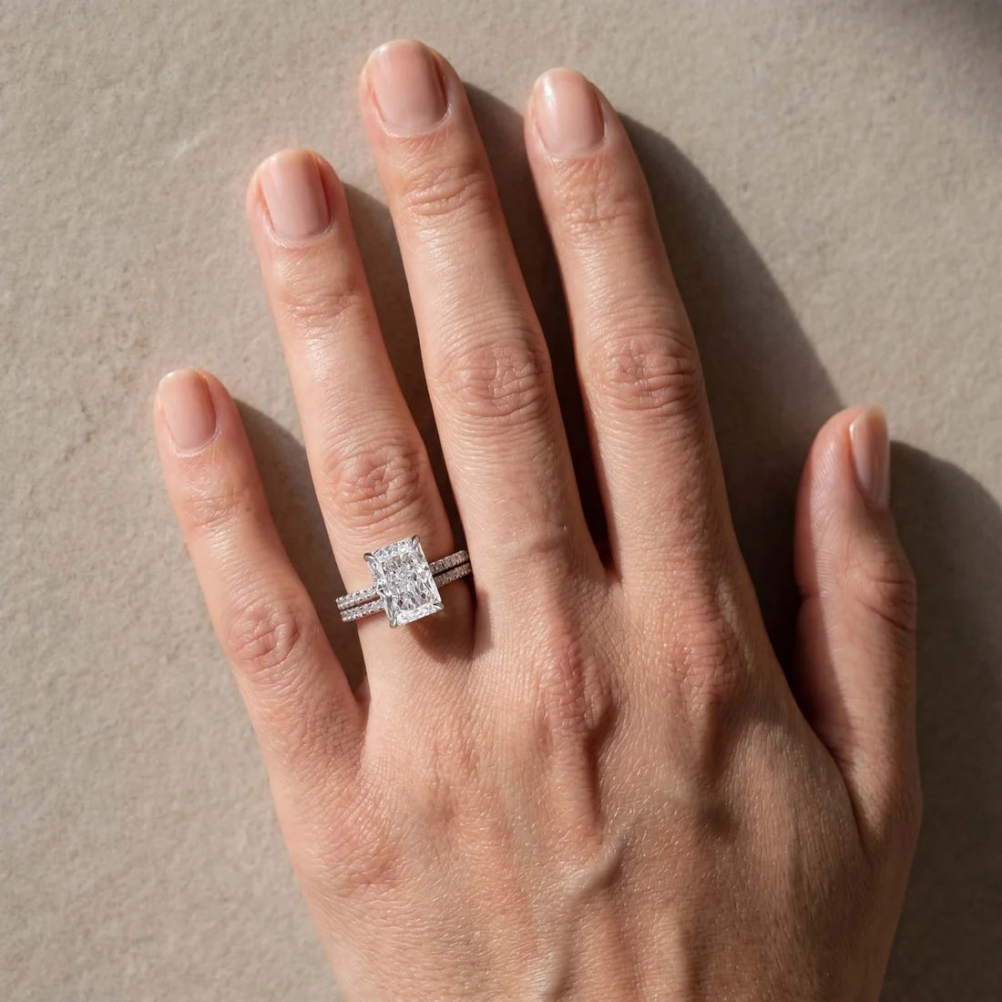 Radiant Cut Wedding Ring Set