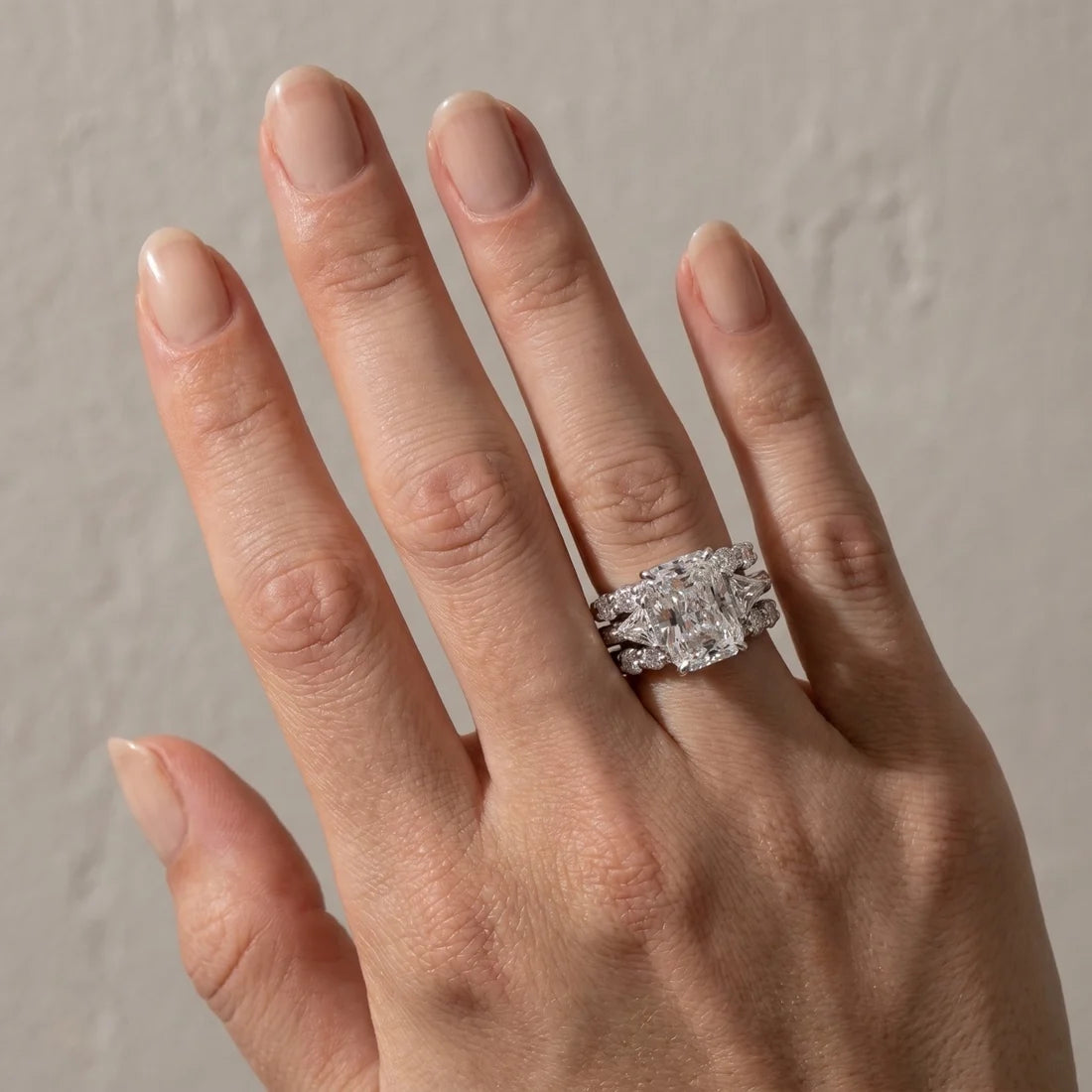 Radiant Cut 3PC Wedding Ring Set