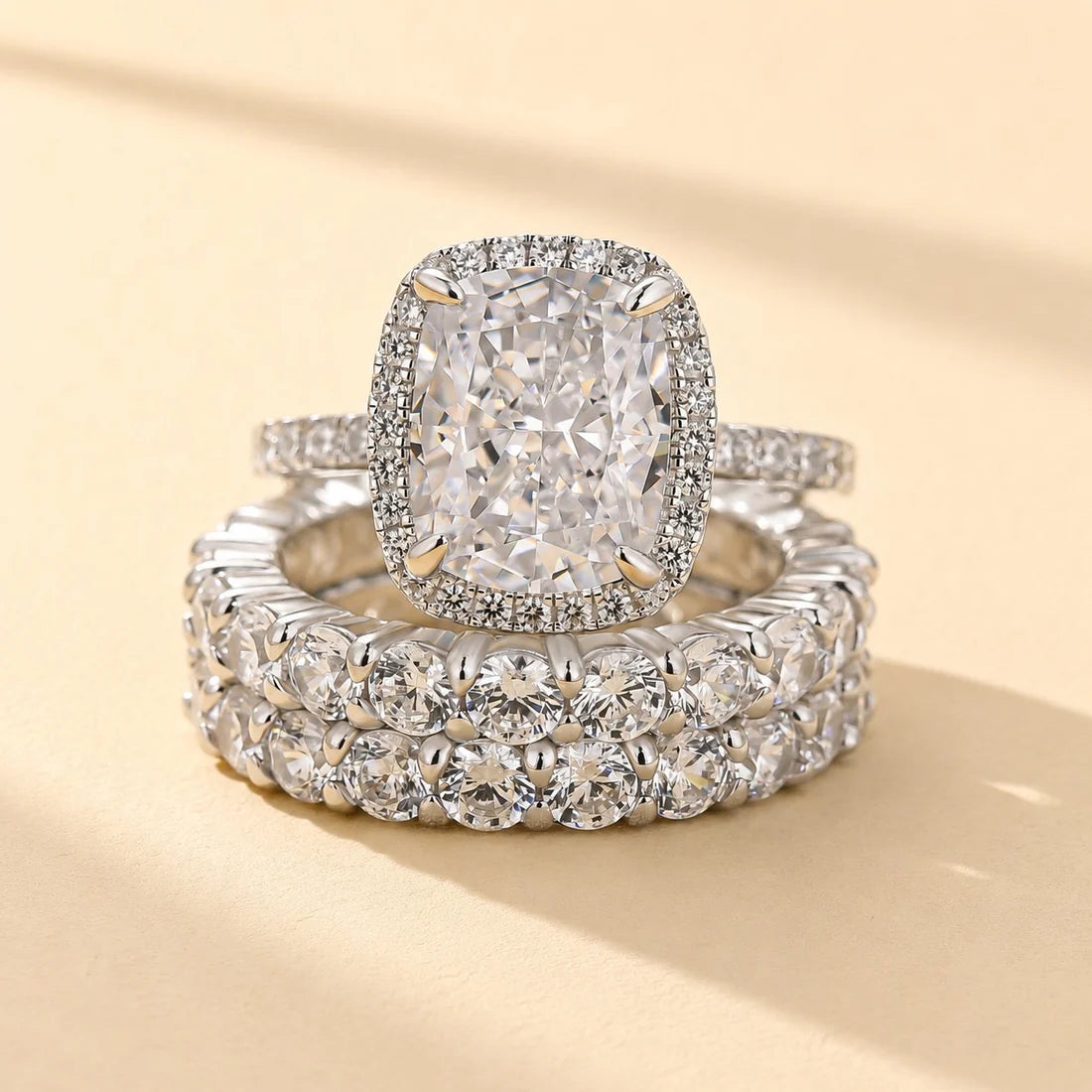 Cushion Cut Gorgeous Wedding Ring Set