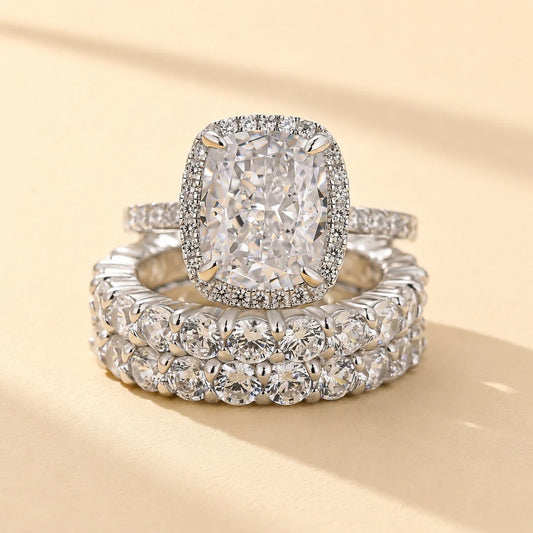 Cushion Cut Gorgeous Wedding Ring Set