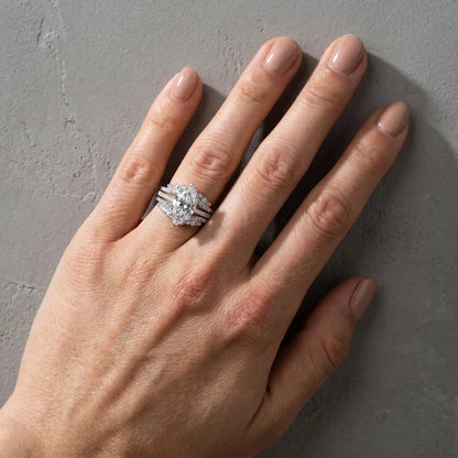Marquise Cut Insert Wedding Ring Set