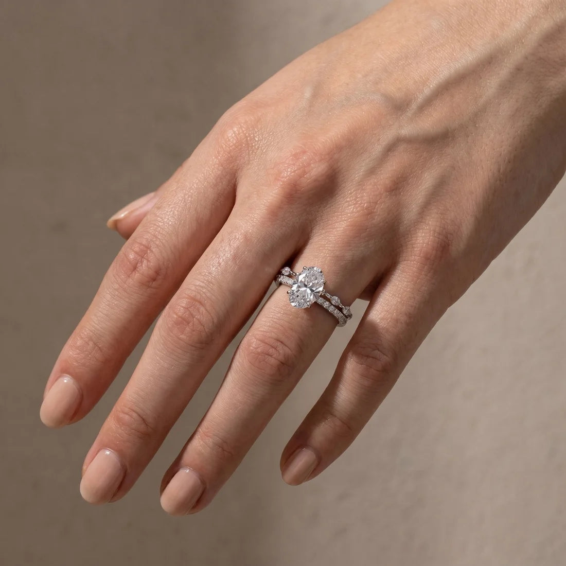 Attractive Oval Cut Bridal Wedding Ring Set