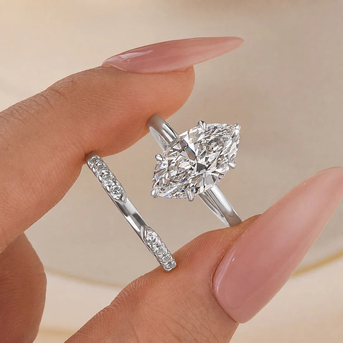 Marquise Cut Wedding Ring Set