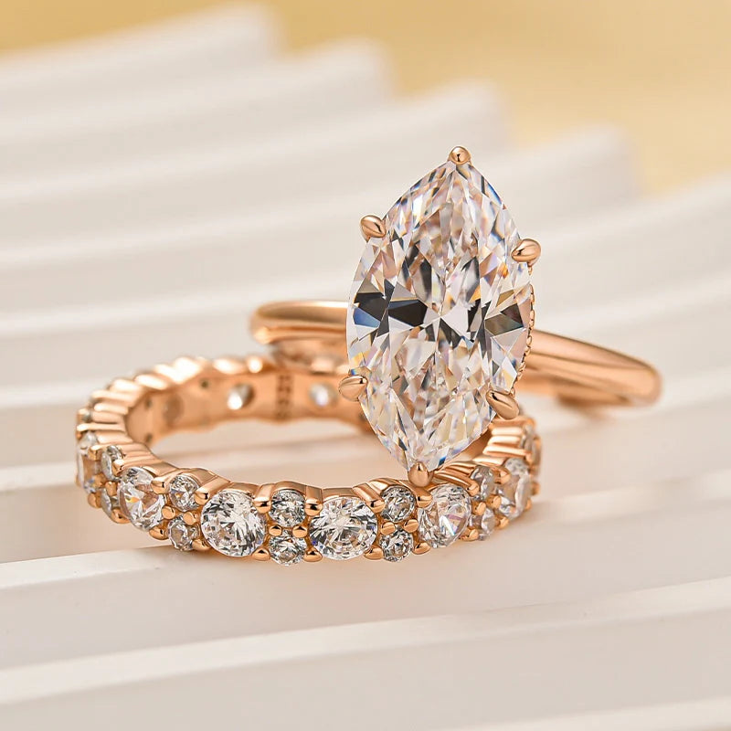 Marquise Cut Bridal Ring Set