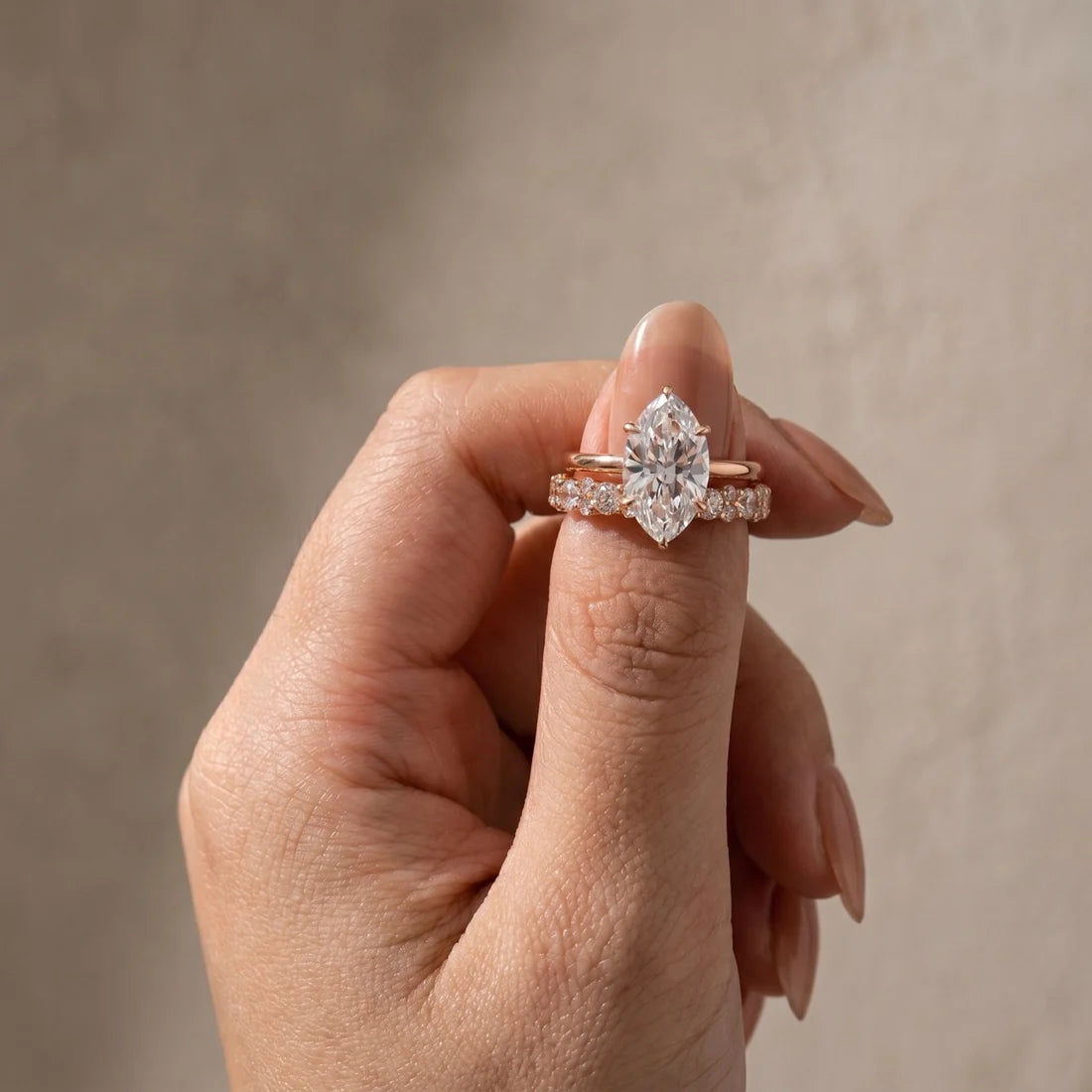 Marquise Cut Bridal Ring Set