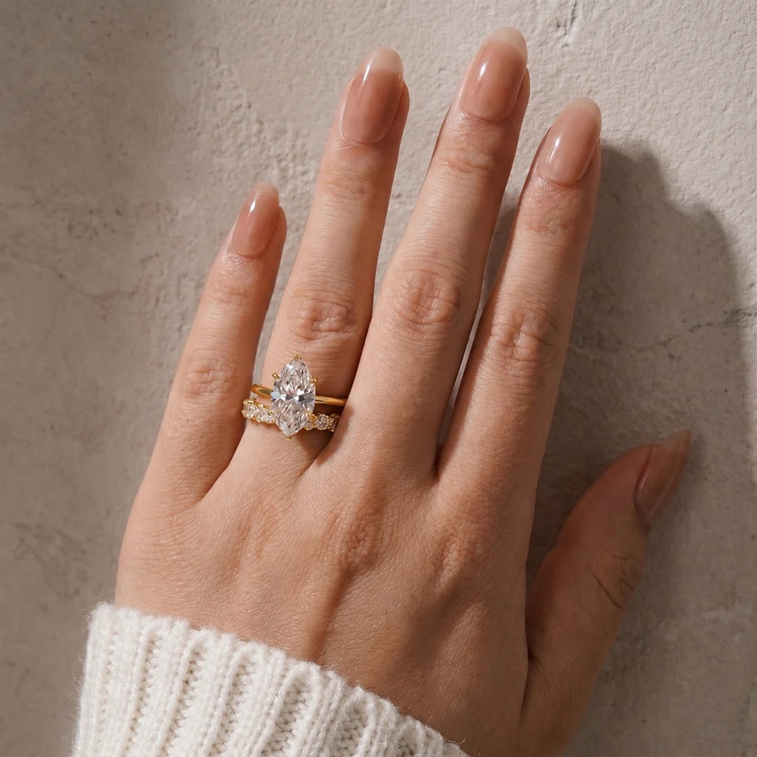 Marquise Cut Bridal Ring Set
