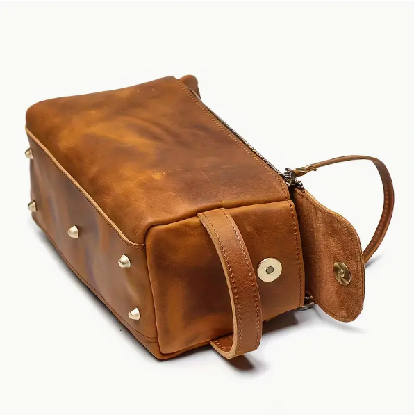 Leather toiletry bag