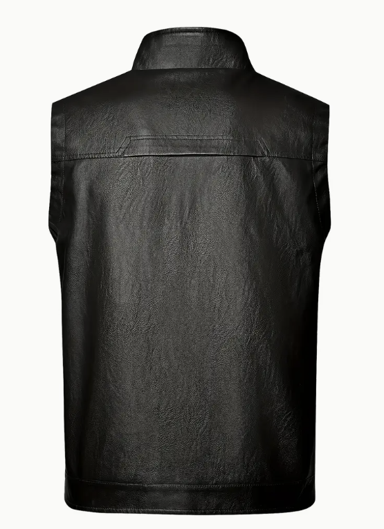 Zarino's warming leather vest with zipper
