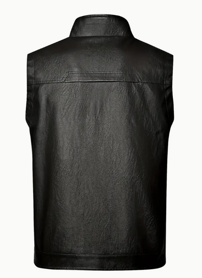 Zarino's warming leather vest with zipper