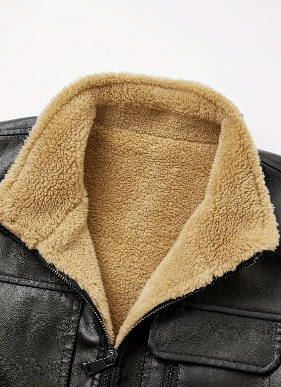 Zarino's warming leather vest with zipper