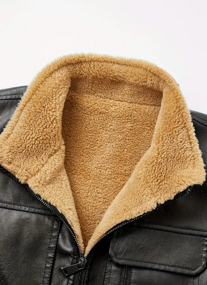 Zarino's warming leather vest with zipper