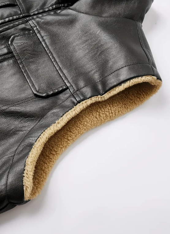 Zarino's warming leather vest with zipper