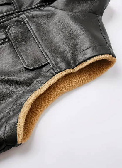 Zarino's warming leather vest with zipper