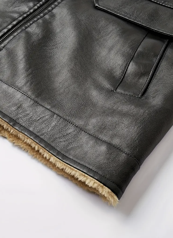 Zarino's warming leather vest with zipper