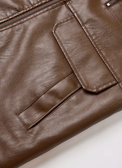 Zarino's warming leather vest with zipper