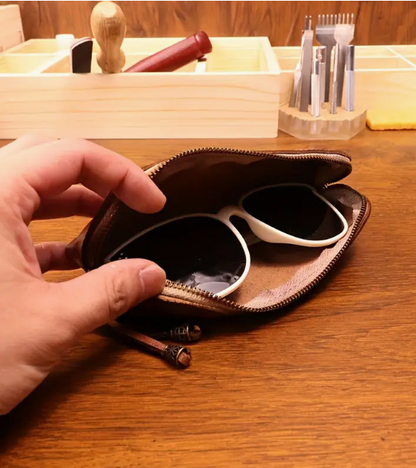 Zarino's leather eyeglass case