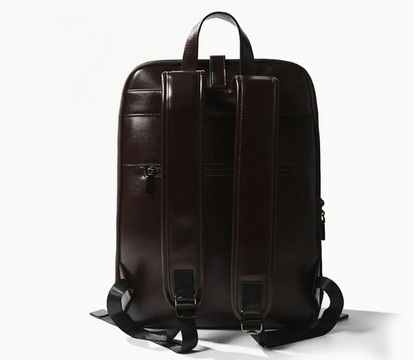 Vintage Travel Leather Backpack with Laptop Compartment