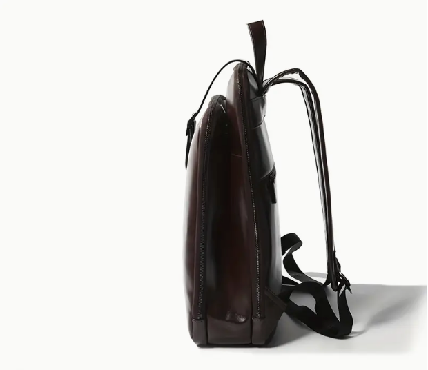 Vintage Travel Leather Backpack with Laptop Compartment