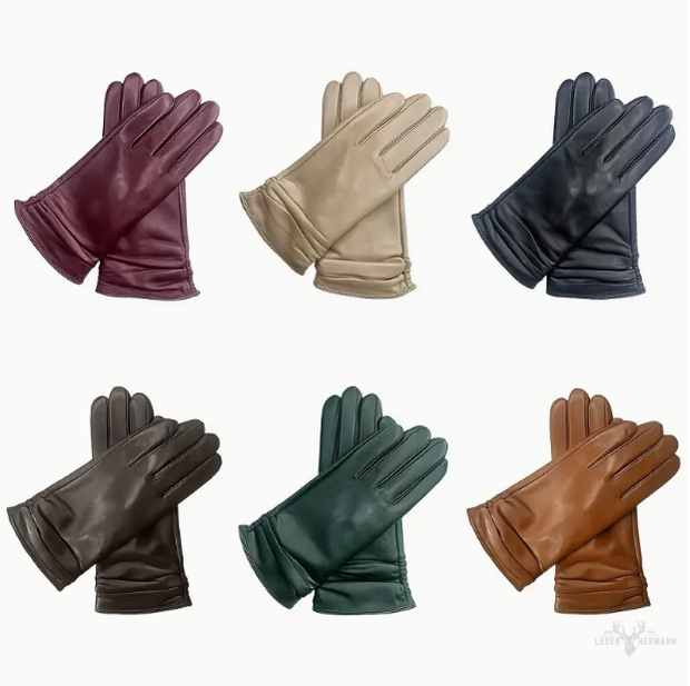 Warm leather gloves