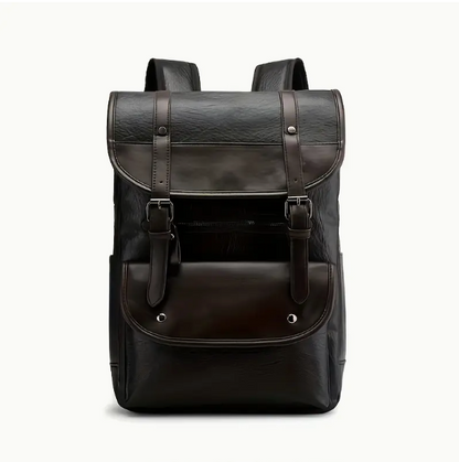 Mulifunctional closure leather backpack | IDEALISM