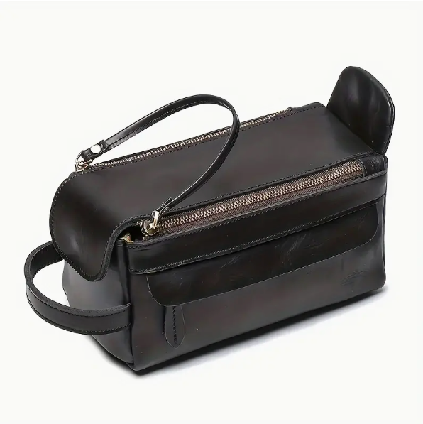 Leather toiletry bag