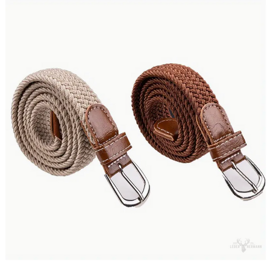 Set of 2/3 Zarino's Flex Leather Belt without holes