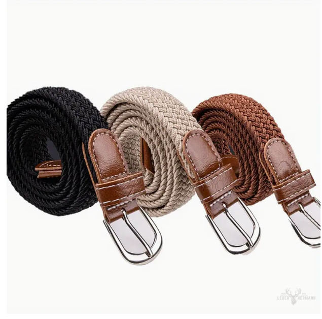 Set of 2/3 Zarino's Flex Leather Belt without holes