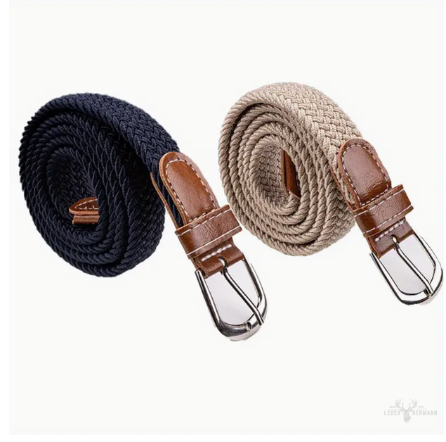 Set of 2/3 Zarino's Flex Leather Belt without holes