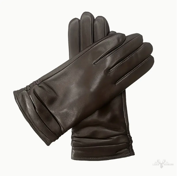 Warm leather gloves