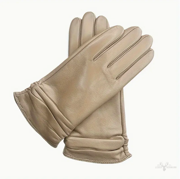 Warm leather gloves