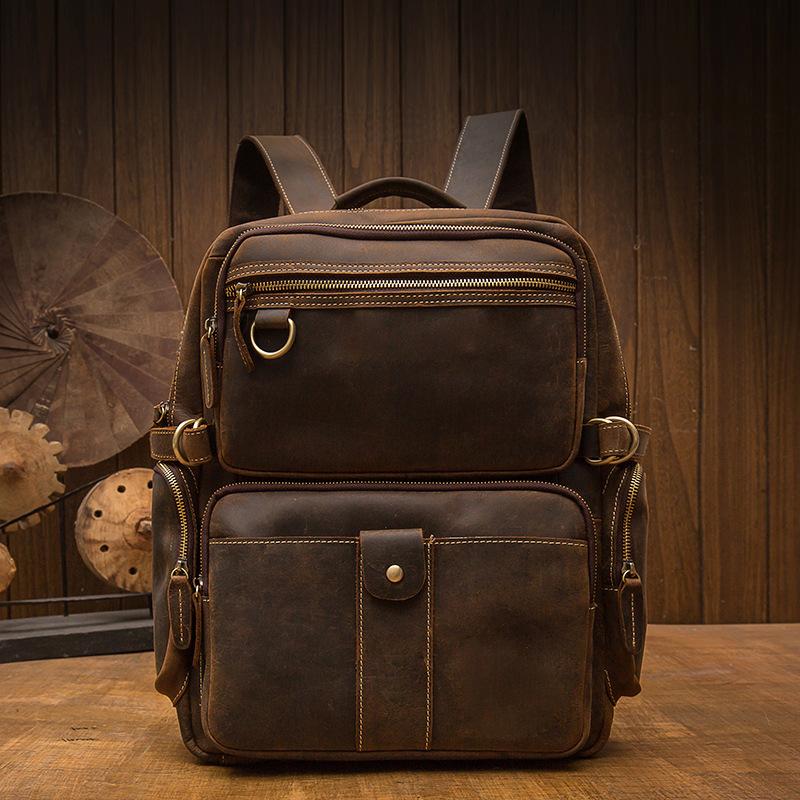 Brown Leather Backpack | BARCELONA