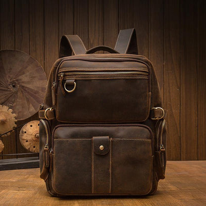 Brown leather backpack | BASEL