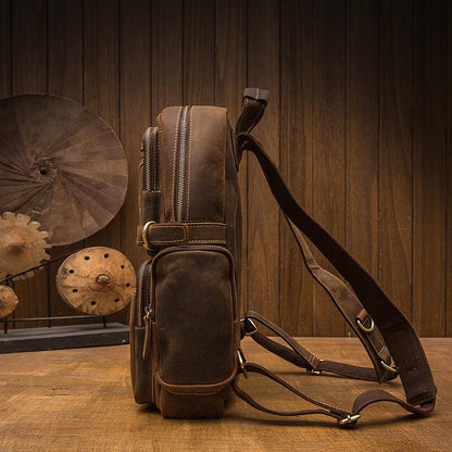 Brown leather backpack | BASEL