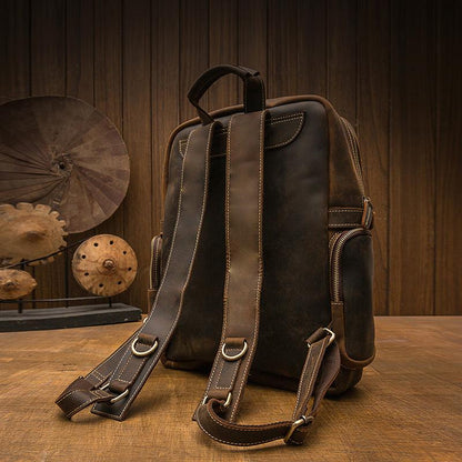 Brown leather backpack | BASEL