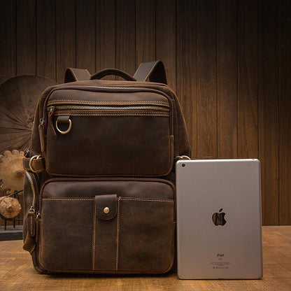 Brown Leather Backpack | BARCELONA