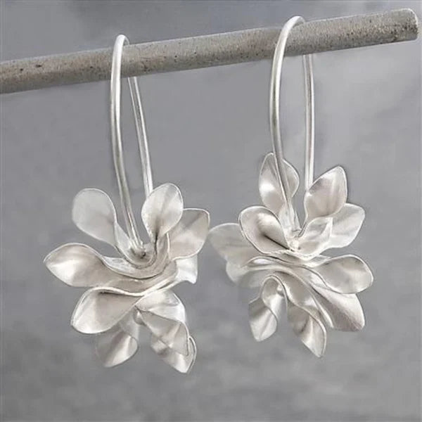 Irregular Silver Bloom Earrings