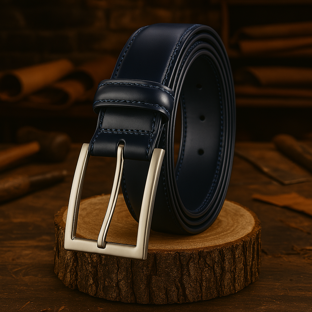 Zarino Leather Belt Classic Blue