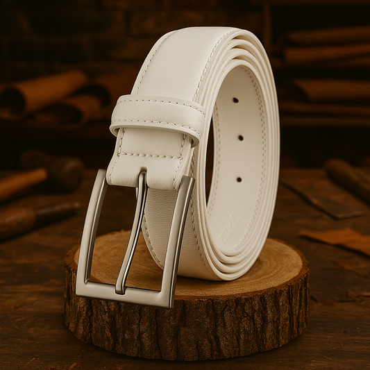 Zarino Leather Belt Classic White