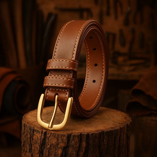 Zarino Ladies Leather Belt Elegant & Narrow | Brown