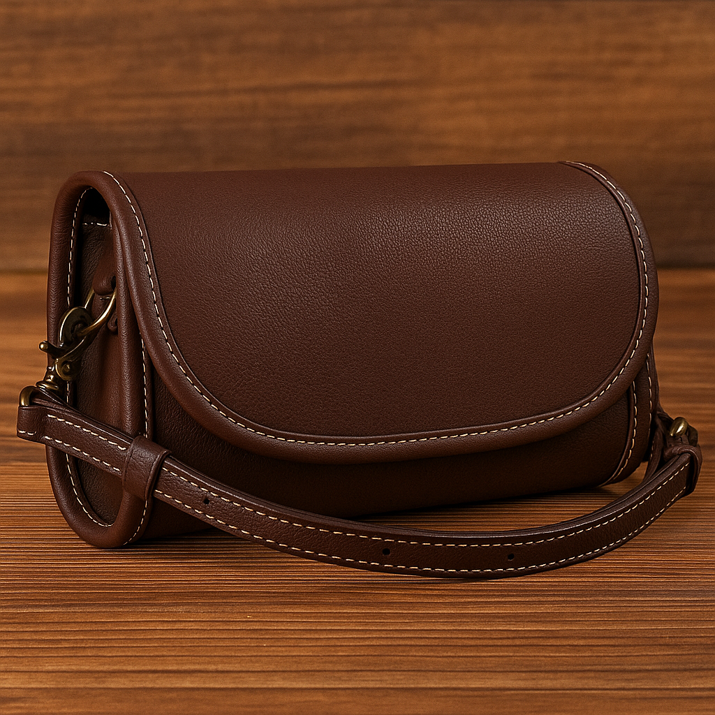 Vintage-Style Leather Crossbody Bag for Women
