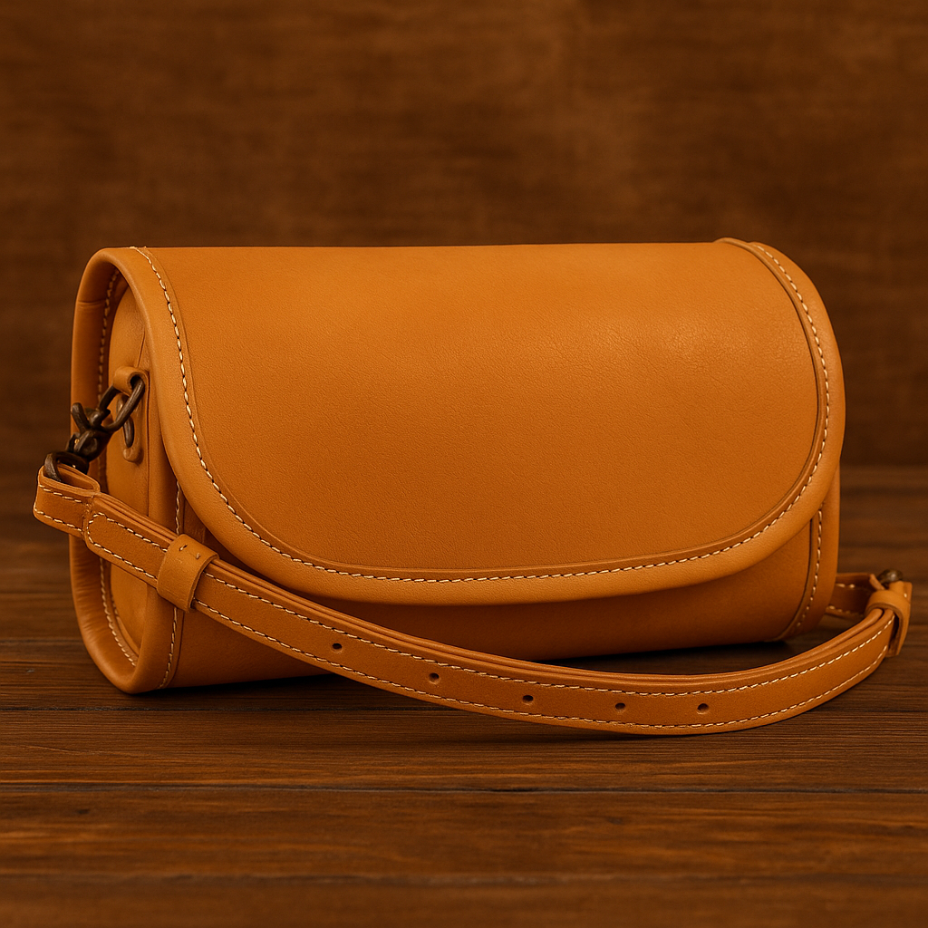 Vintage-Style Leather Crossbody Bag for Women