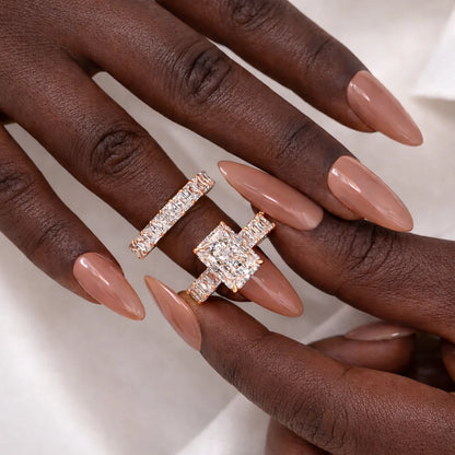 Radiant Cut Engagement Ring Set