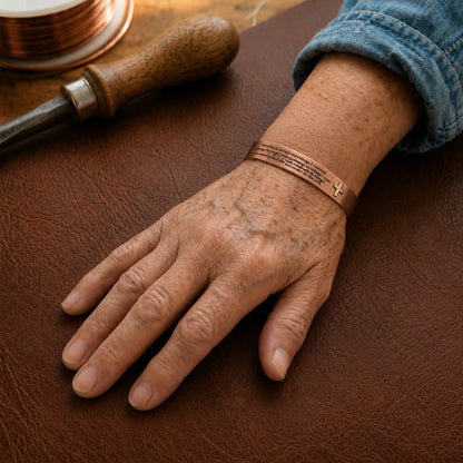 Zarinos's Creed Copper Bracelet