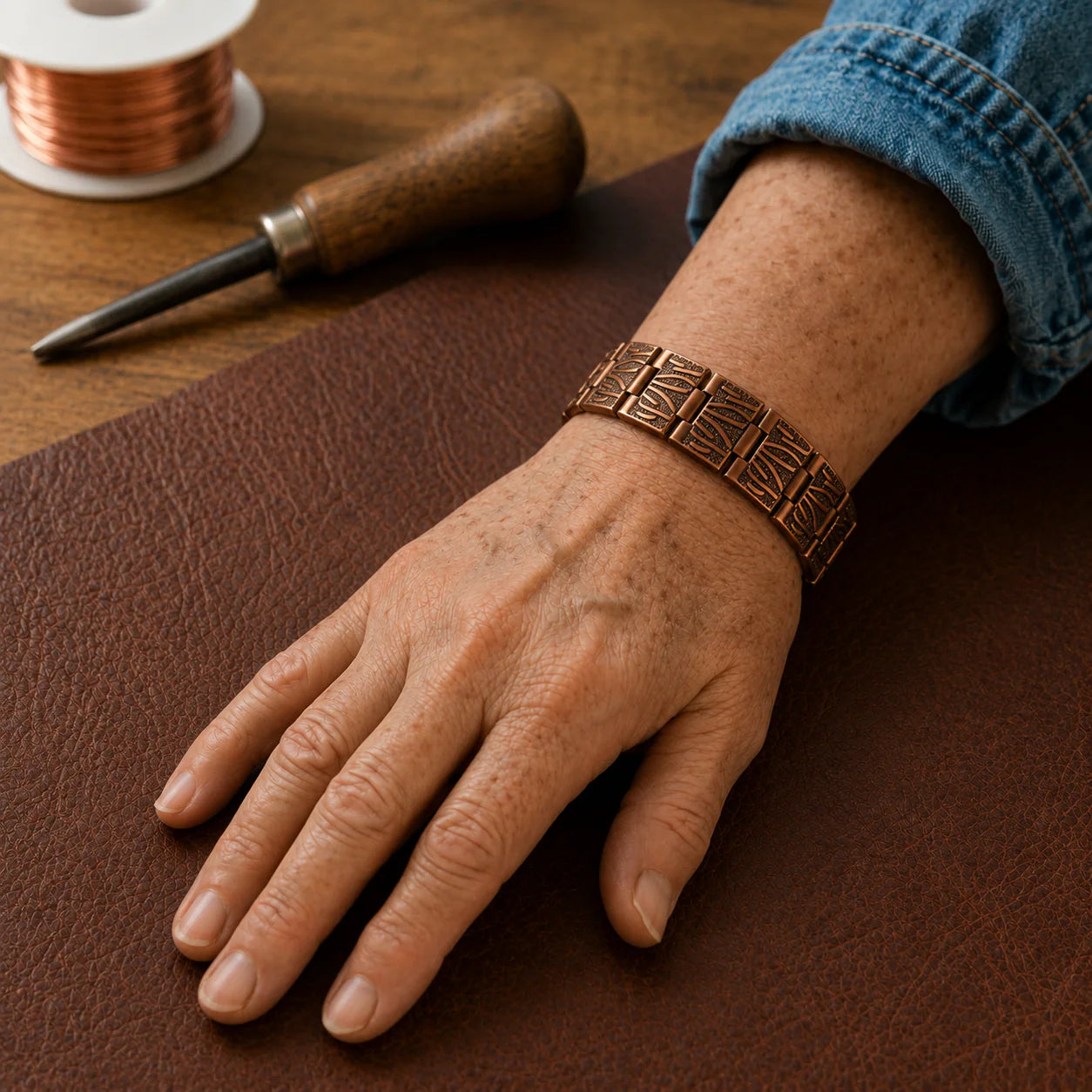 Zarinos's Brogue Men's Copper Bracelet