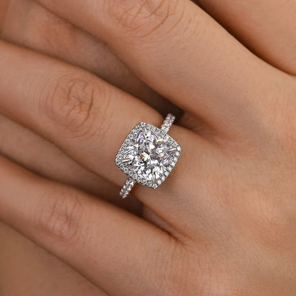 Halo Cushion Cut Engagement Ring