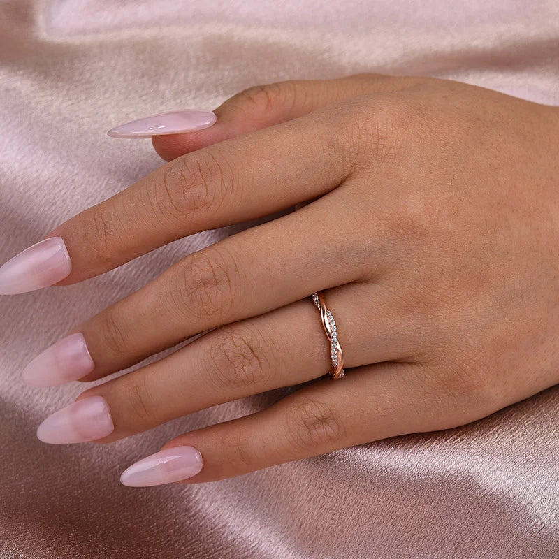 Moissanite Twist Eternity Wedding Ring