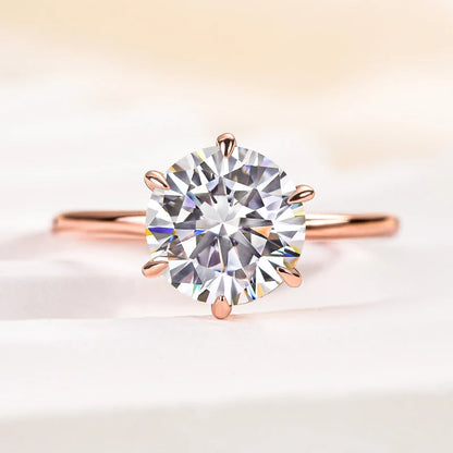 Moissanite Round Cut Promise Ring