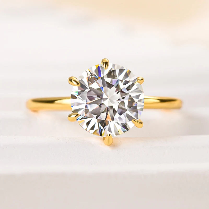 Moissanite Round Cut Promise Ring