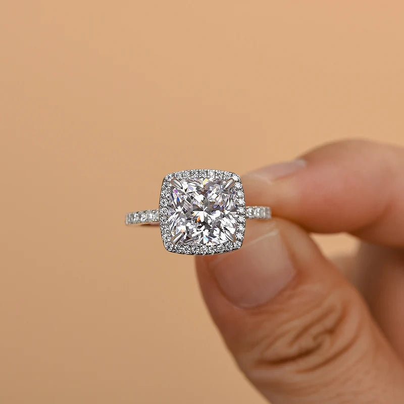 Halo Cushion Cut Engagement Ring