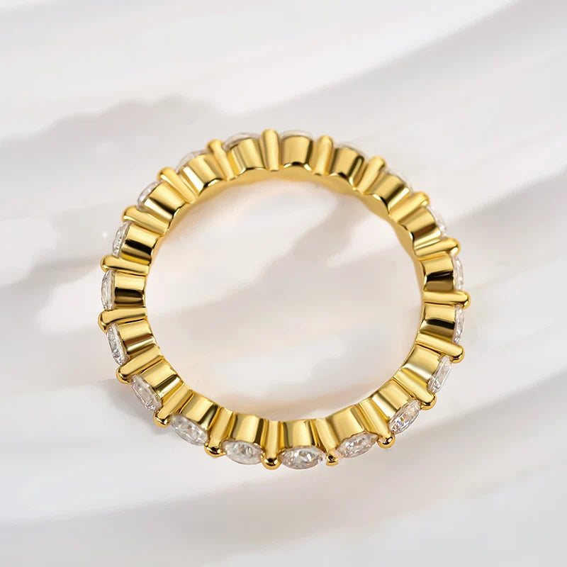 Moissanite Round Cut Eternity Wedding Band Ring
